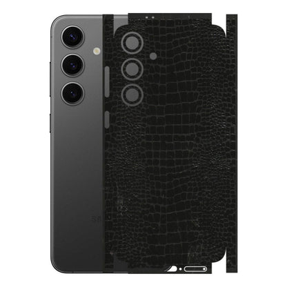Samsung A/S Series Phone Skins (All Models) - Snake Leather Black - 3D Embossed Finish (L-107) Samsung Galaxy S24 Plus