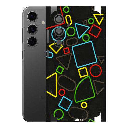 Samsung A/S Series Phone Skins (All Models) - Black Shapes - 3D Embossed Finish (L-131) Samsung Galaxy S24 Plus