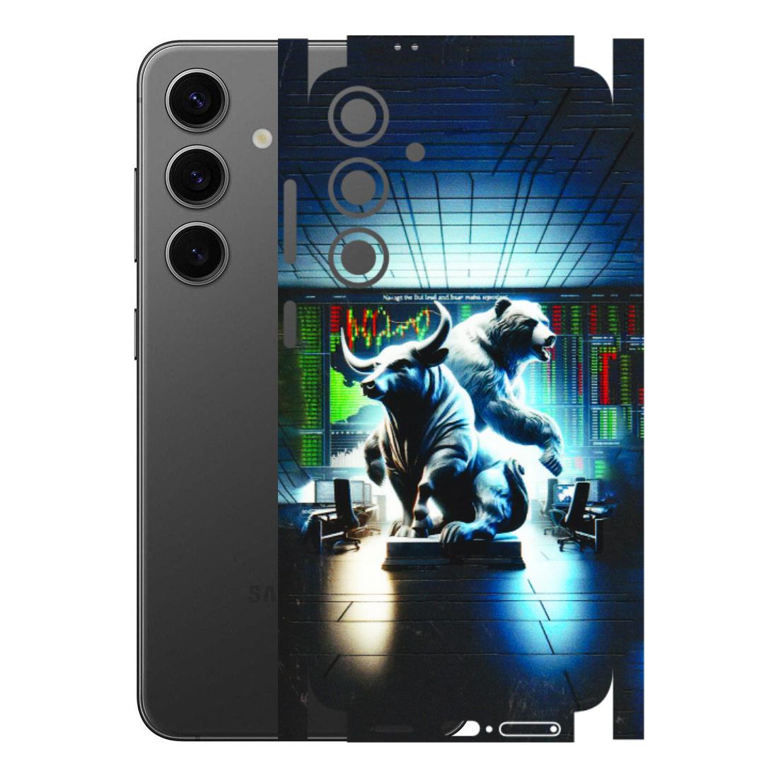 Samsung A/S Series Phone Skins (All Models) - Stock Market Sensex Bear vs Bulls - 3D Embossed Finish (L-15) Samsung Galaxy S24 Plus
