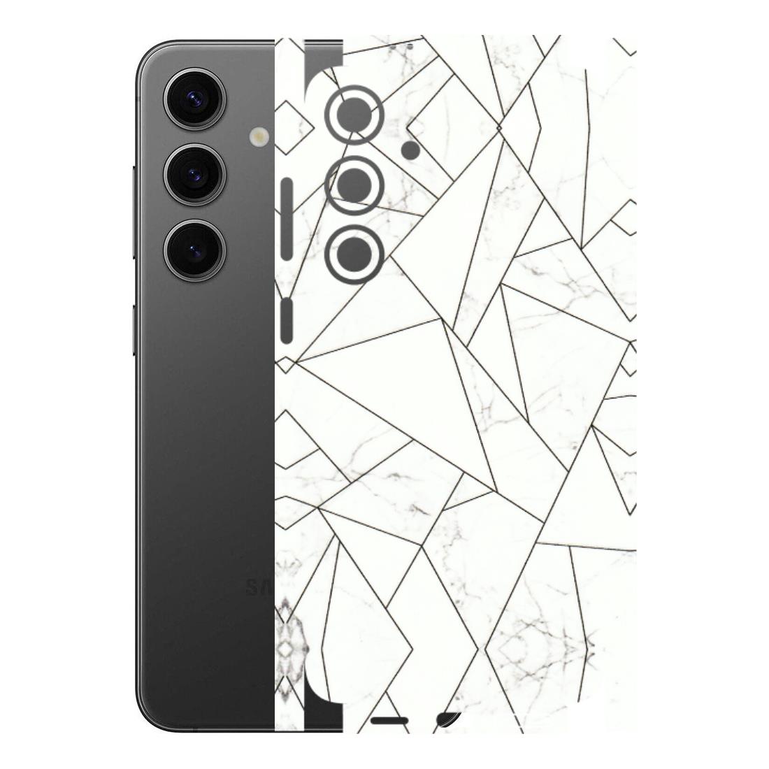 Samsung A/S Series Phone Skins (All Models) - Luxury White Marble Effect - 3D Embossed Finish (L-168) Samsung Galaxy S24 Plus