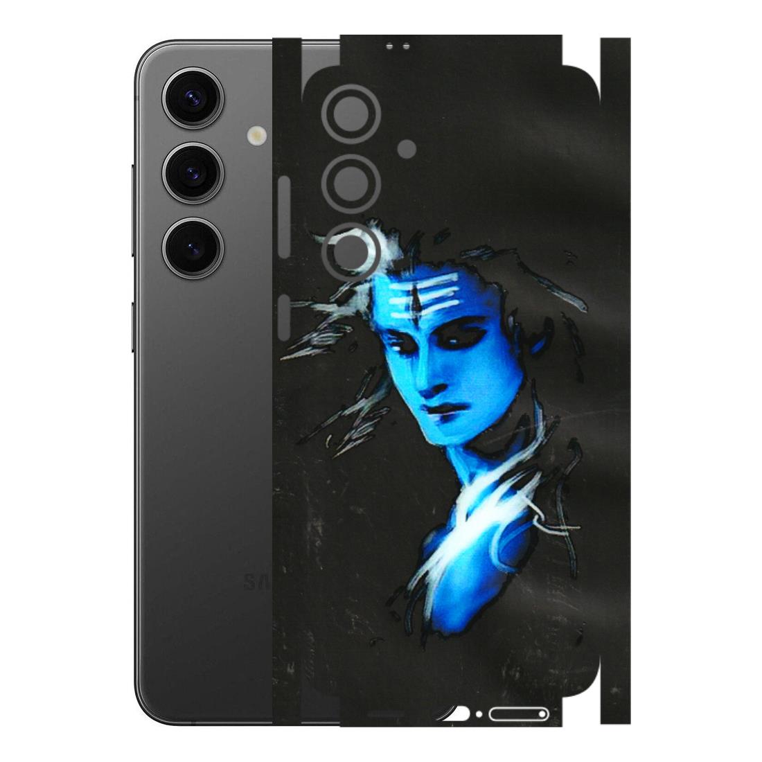 Samsung A/S Series Phone Skins (All Models) - Har Har Mahadev Blue/Black - 3D Embossed Finish (L-185) Samsung Galaxy S24 Plus
