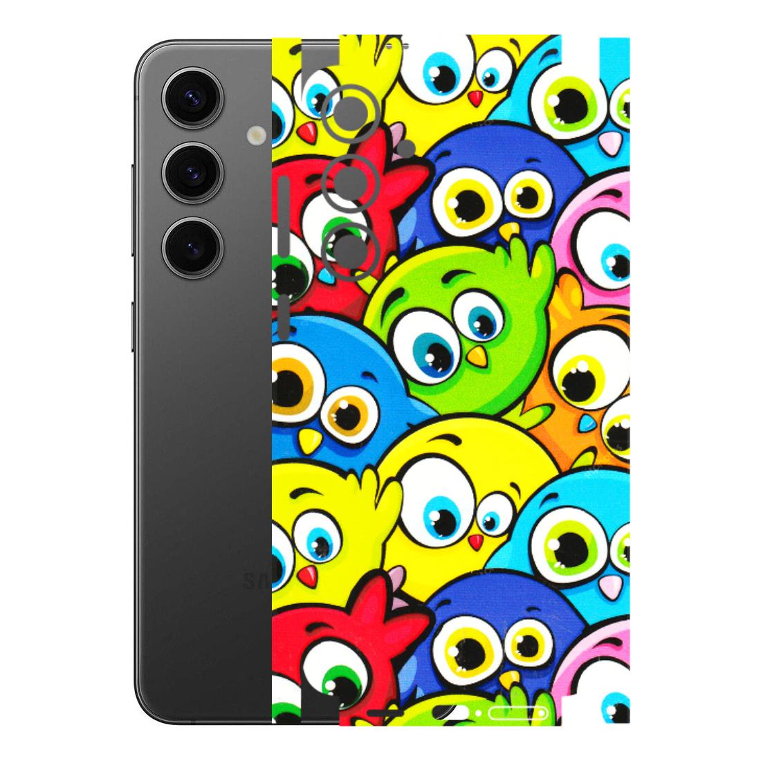 Samsung A/S Series Phone Skins (All Models) - Cute Fluffy Birds - 3D Embossed Finish (L-213) Samsung Galaxy S24 Plus