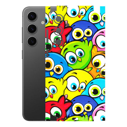 Samsung A/S Series Phone Skins (All Models) - Cute Fluffy Birds - 3D Embossed Finish (L-213) Samsung Galaxy S24 Plus