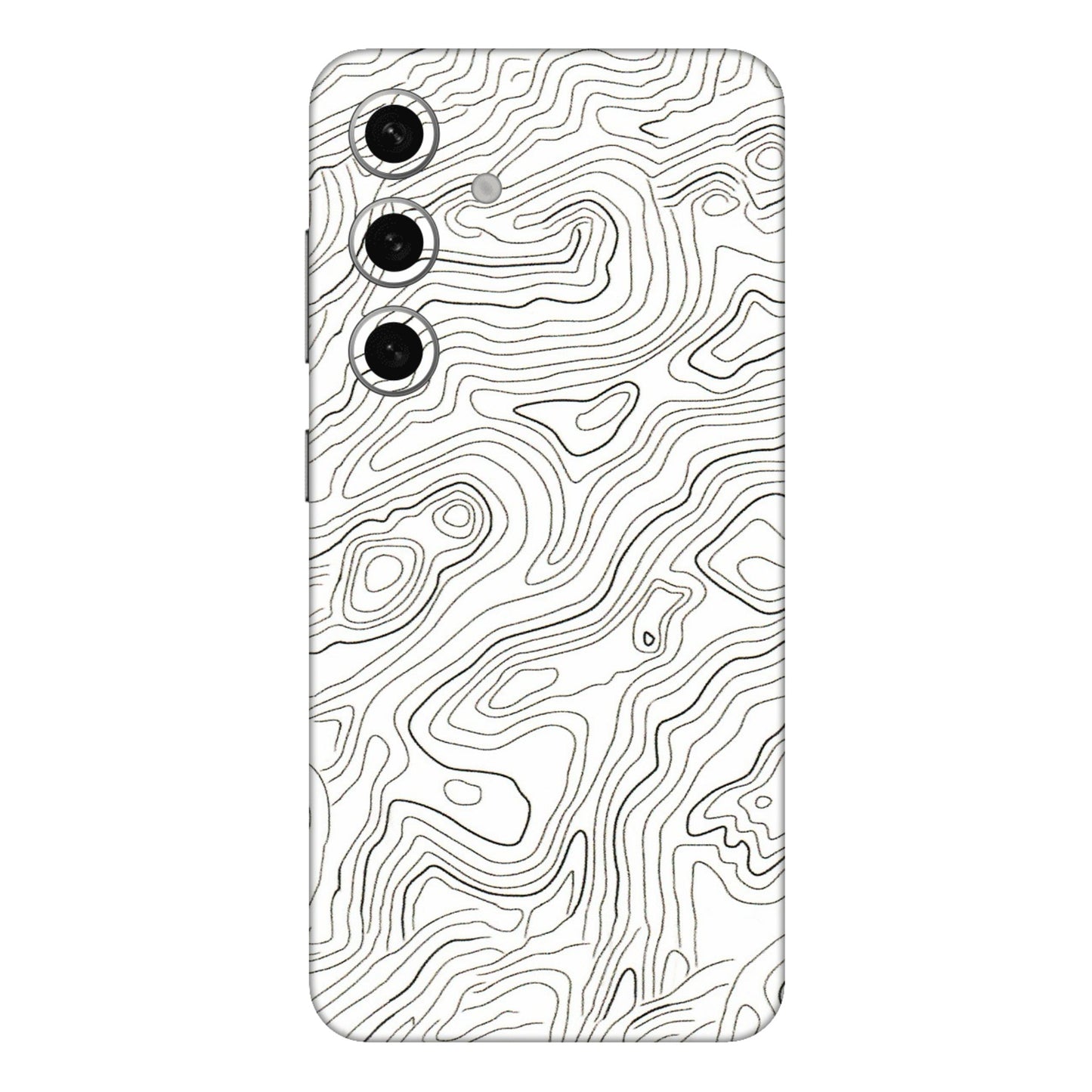 Samsung A/S Series Phone Skins (All Models) - White Black Swirls - 3D Embossed Finish (L-219) Samsung Galaxy S24 Plus