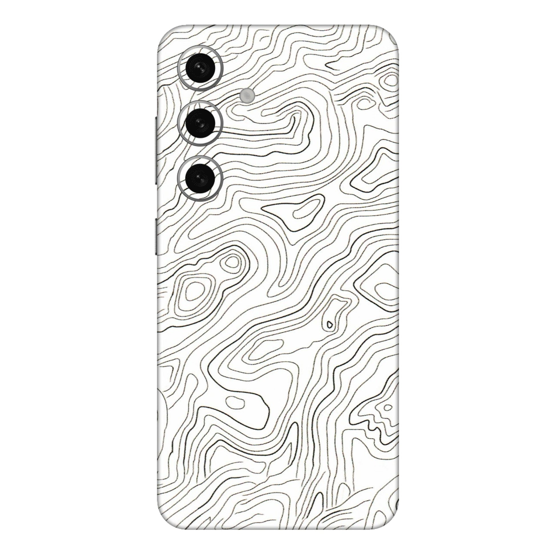 Samsung A/S Series Phone Skins (All Models) - White Black Swirls - 3D Embossed Finish (L-219) Samsung Galaxy S24 Plus
