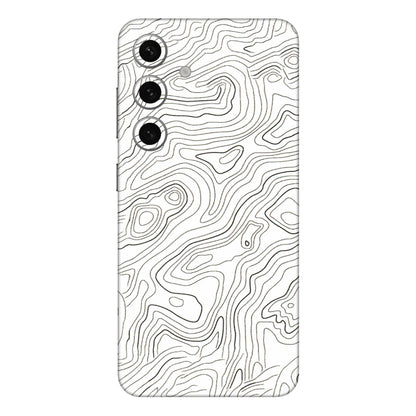 Samsung A/S Series Phone Skins (All Models) - White Black Swirls - 3D Embossed Finish (L-219) Samsung Galaxy S24 Plus
