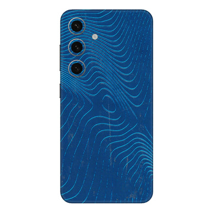 Samsung A/S Series Phone Skins (All Models) - Abstract Blue Line Map - 3D Embossed Finish (L-272) Samsung Galaxy S24 Plus