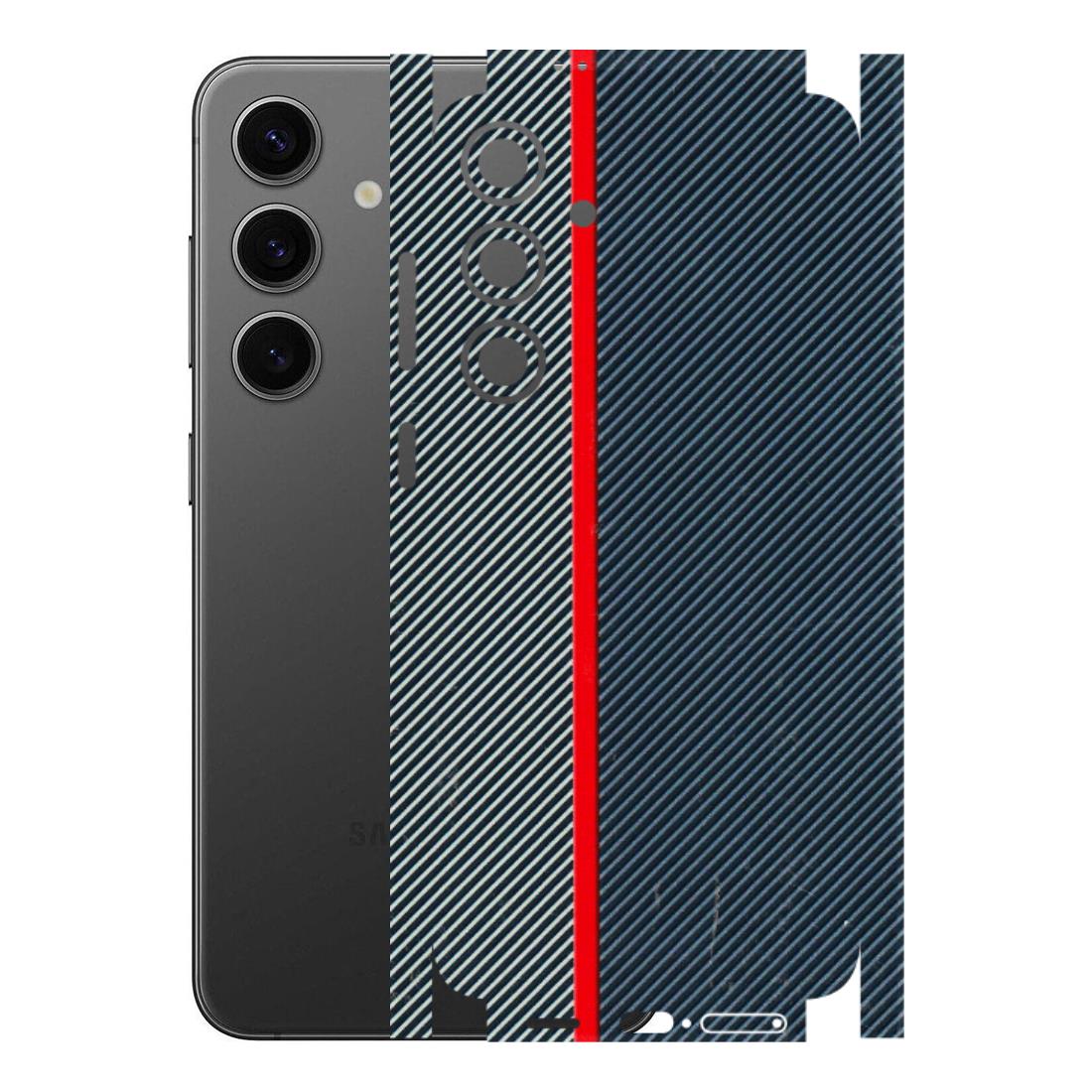 Samsung A/S Series Phone Skins (All Models) - Blue Sober Lines - 3D Embossed Finish (L-305) Samsung Galaxy S24 Plus