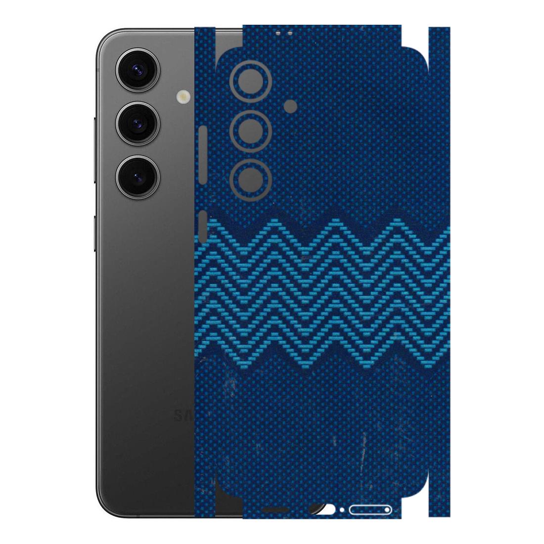 Samsung A/S Series Phone Skins (All Models) - Blue Sober Waves - 3D Embossed Finish (L-306) Samsung Galaxy S24 Plus
