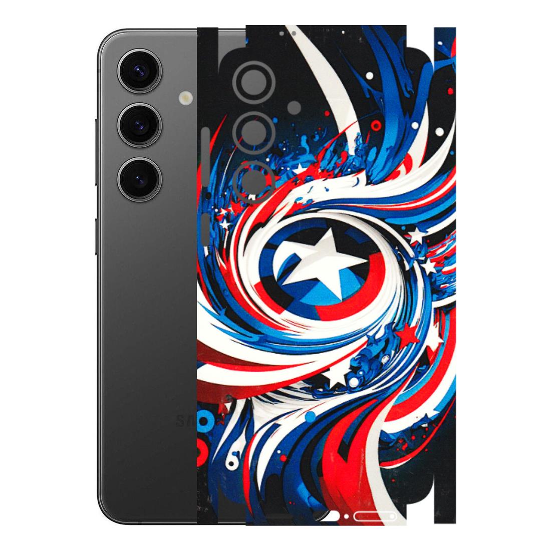 Samsung A/S Series Phone Skins (All Models) - Captain America Logo - 3D Embossed Finish (L-307) Samsung Galaxy S24 Plus