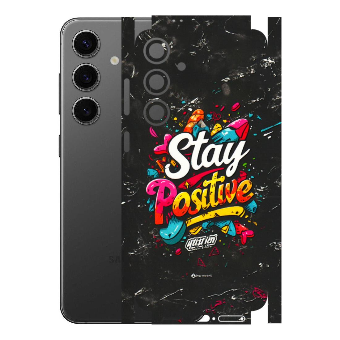 Samsung A/S Series Phone Skins (All Models) - Stay Positive Black - 3D Embossed Finish (L-31) Samsung Galaxy S24 Plus