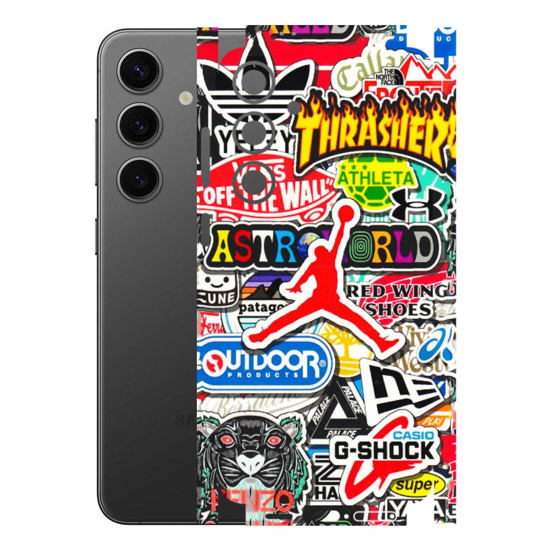 Samsung A/S Series Phone Skins (All Models) - Multi Brands Sticker Graffiti - 3D Embossed Finish (L-37) Samsung Galaxy S24 Plus