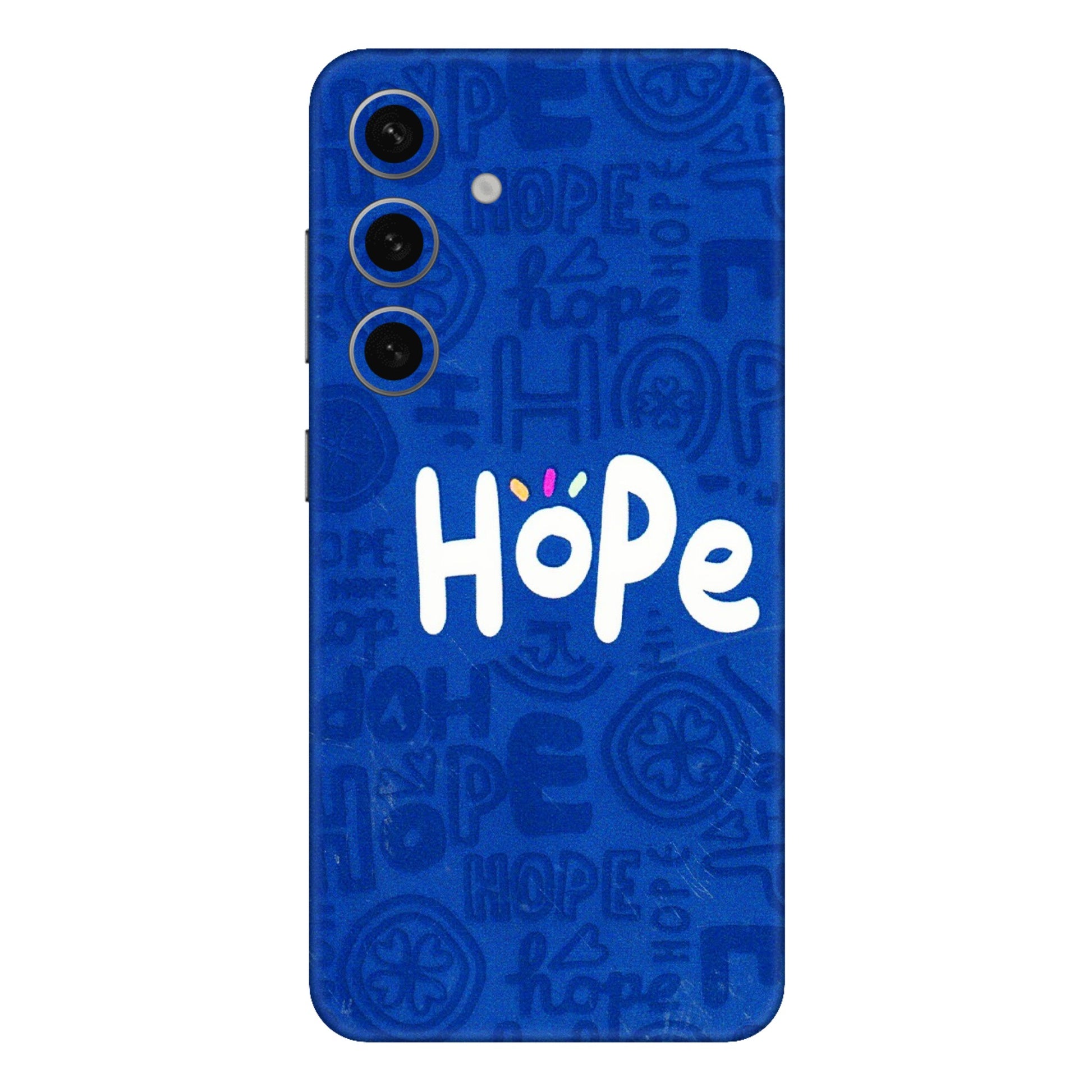 Samsung A/S Series Phone Skins (All Models) - Hope Doodles Blue - 3D Embossed Finish (L-43) Samsung Galaxy S24 Plus