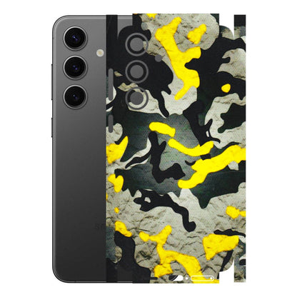 Samsung A/S Series Phone Skins (All Models) - Yellow Camouflage - 3D Embossed Finish (L-61) Samsung Galaxy S24 Plus