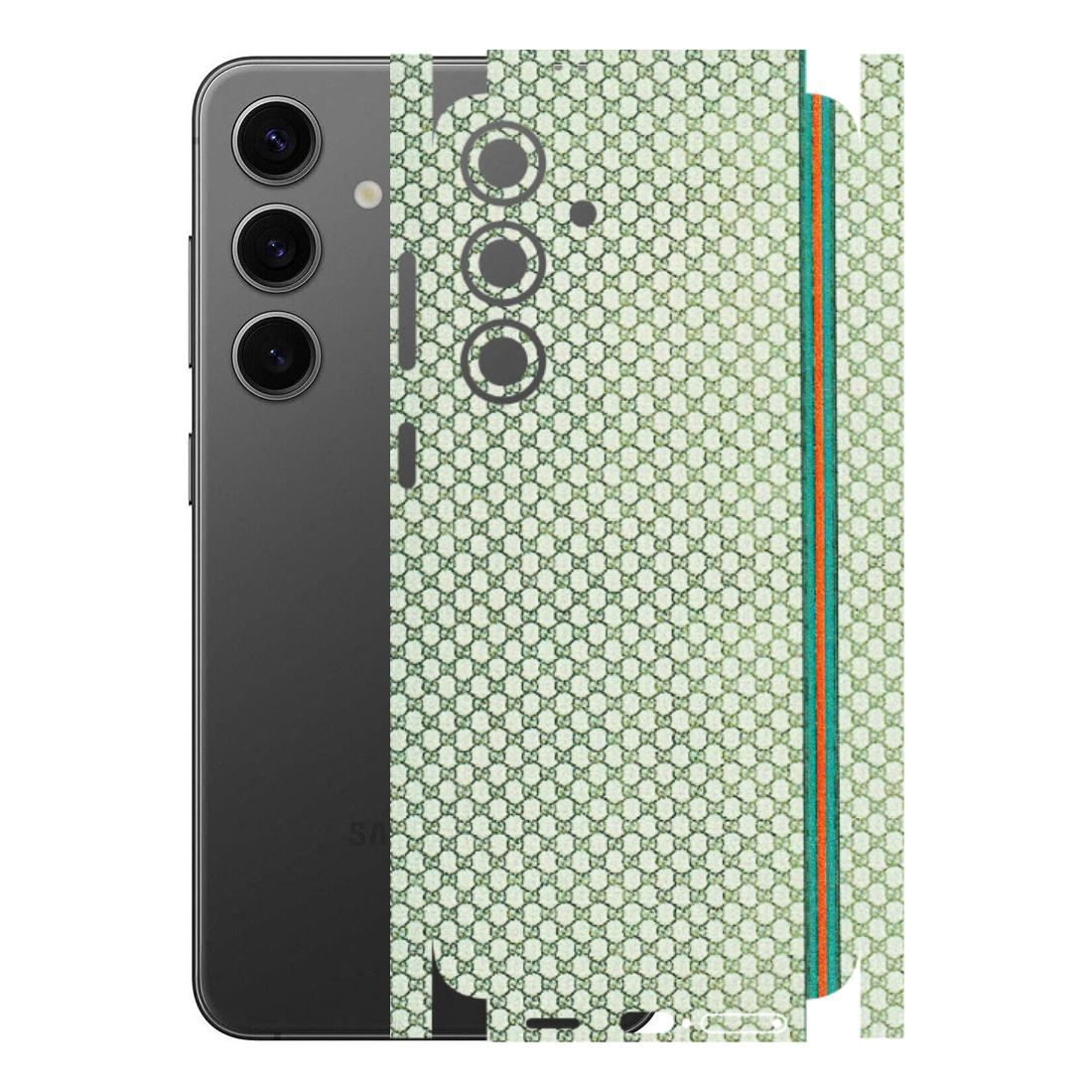 Samsung A/S Series Phone Skins (All Models) - Gucci Fabric Pattern - 3D Embossed Finish (L-73) Samsung Galaxy S24 Plus
