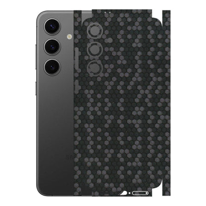 Samsung A/S Series Phone Skins (All Models) - Black Grey Honeycomb Sober - 3D Embossed Finish (L-85) Samsung Galaxy S24 Plus