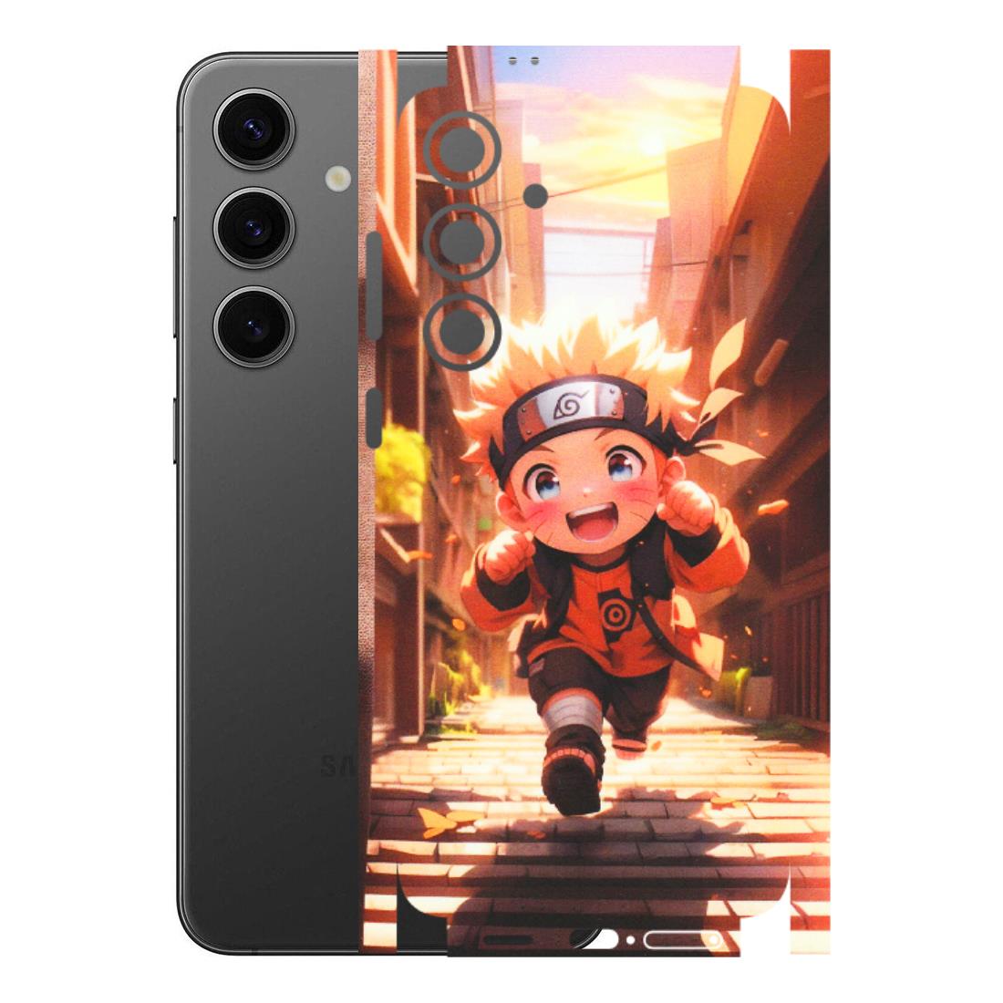 Samsung A/S Series Phone Skins (All Models) - Naruto Cute Toon Running - Matte Finish (M-04) Samsung Galaxy S24 Plus