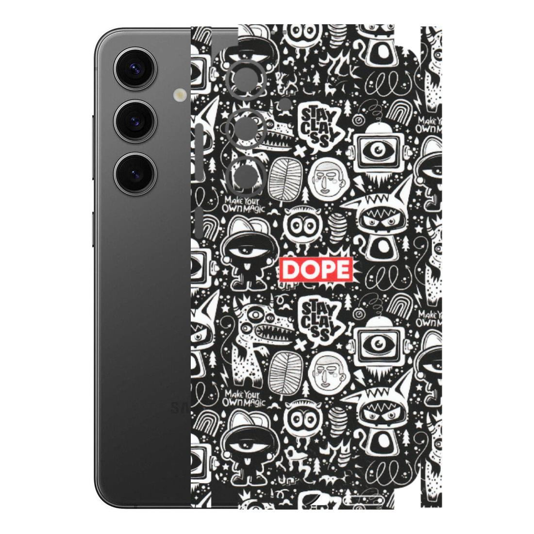 Samsung A/S Series Phone Skins (All Models) - Dope Stay Classy Black Doodles - Matte Finish (M-126) Samsung Galaxy S24 Plus