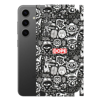 Samsung A/S Series Phone Skins (All Models) - Dope Stay Classy Black Doodles - Matte Finish (M-126) Samsung Galaxy S24 Plus