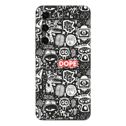 Samsung A/S Series Phone Skins (All Models) - Dope Stay Classy Black Doodles - Matte Finish (M-126) Samsung Galaxy S24 Plus