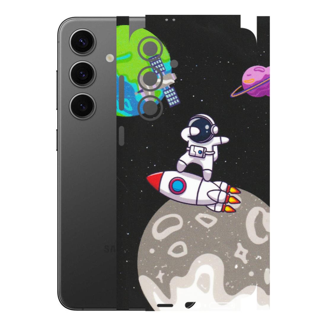 Samsung A/S Series Phone Skins (All Models) - Astronaut Vibing Toon Running - Matte Finish (M-39) Samsung Galaxy S24 Plus