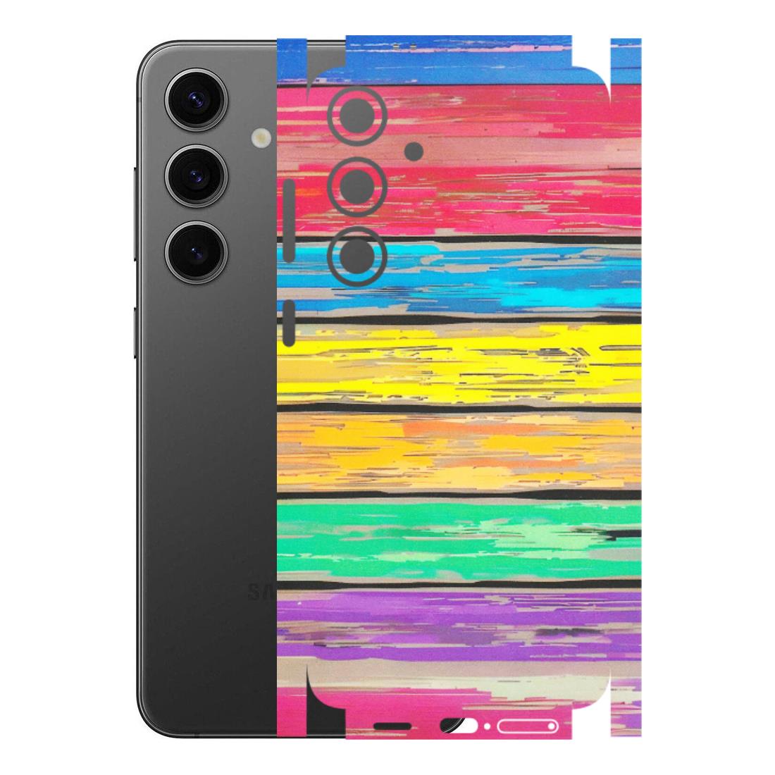 Samsung A/S Series Phone Skins (All Models) - Multi Colour Wooden Wall - Matte Finish (M-96) Samsung Galaxy S24 Plus