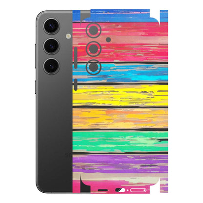 Samsung A/S Series Phone Skins (All Models) - Multi Colour Wooden Wall - Matte Finish (M-96) Samsung Galaxy S24 Plus