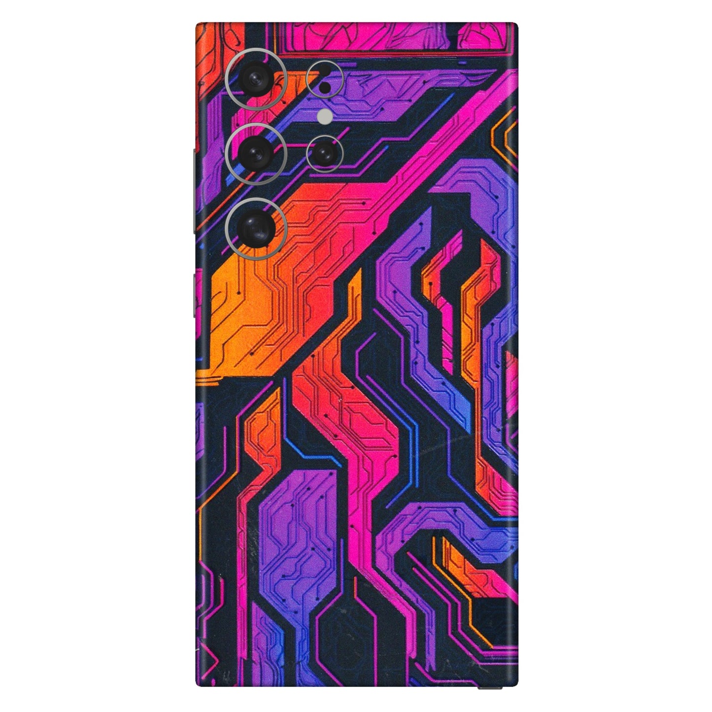 Samsung A/S Series Phone Skins (All Models) - Tech Circuits Futuristic - 3D Embossed Finish (L-07) Samsung Galaxy S24 Ultra (5G)
