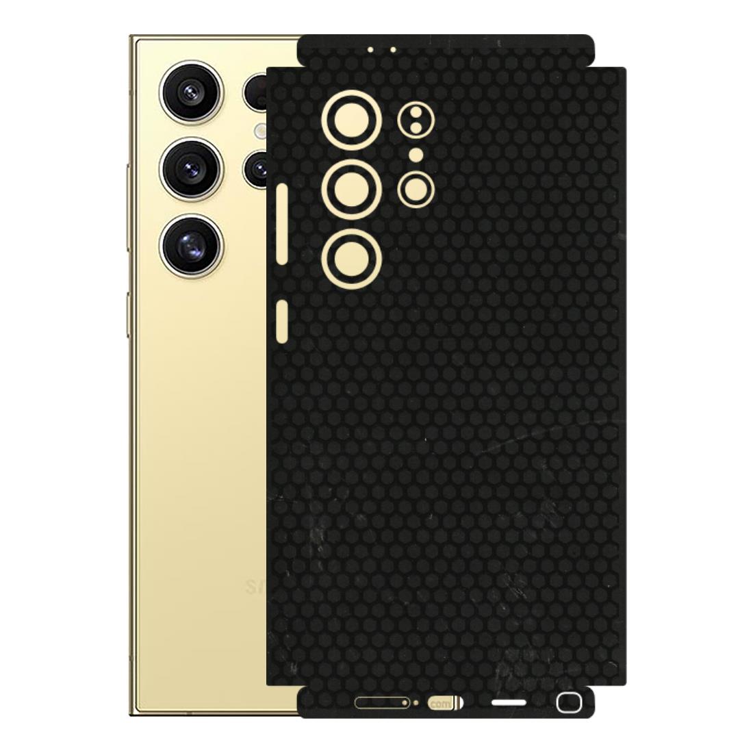 Samsung A/S Series Phone Skins (All Models) - Black honeycomb - 3D Embossed Finish (L-114) Samsung Galaxy S24 Ultra (5G)