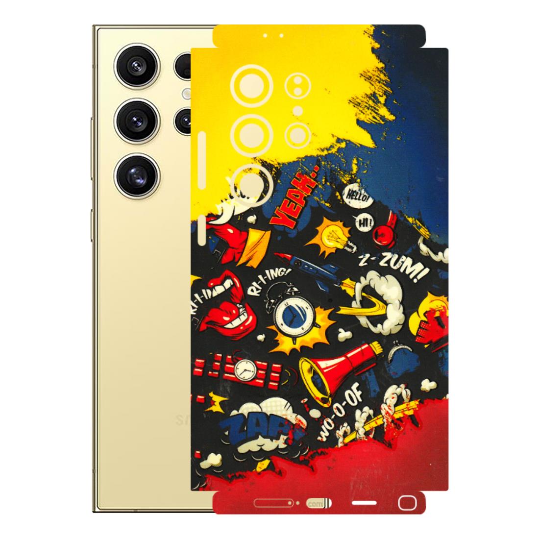 Samsung A/S Series Phone Skins (All Models) - Pacific Doodle Art - 3D Embossed Finish (L-120) Samsung Galaxy S24 Ultra (5G)