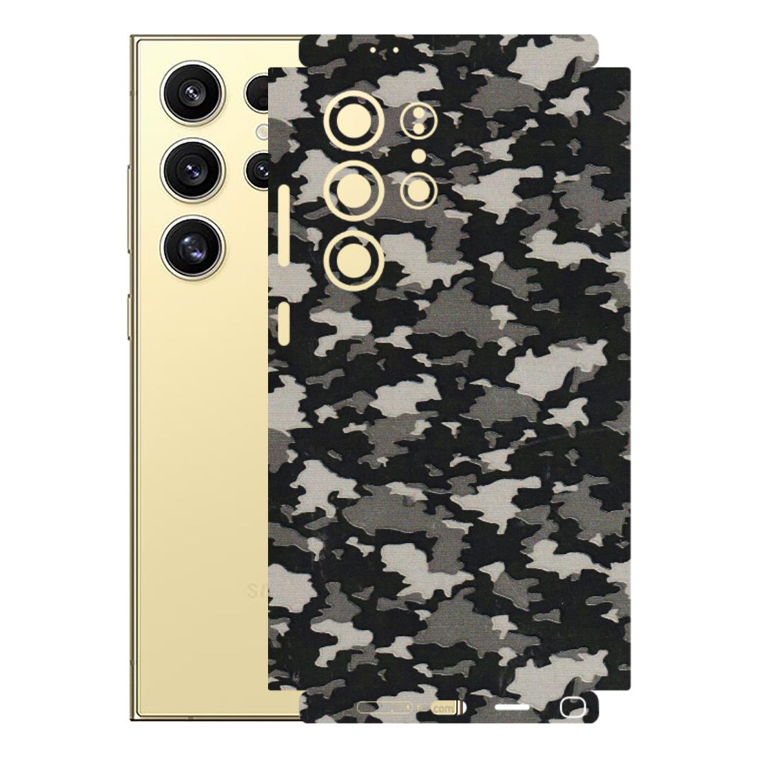 Samsung A/S Series Phone Skins (All Models) - Black/Grey Camoflaunge - 3D Embossed Finish (L-142) Samsung Galaxy S24 Ultra (5G)