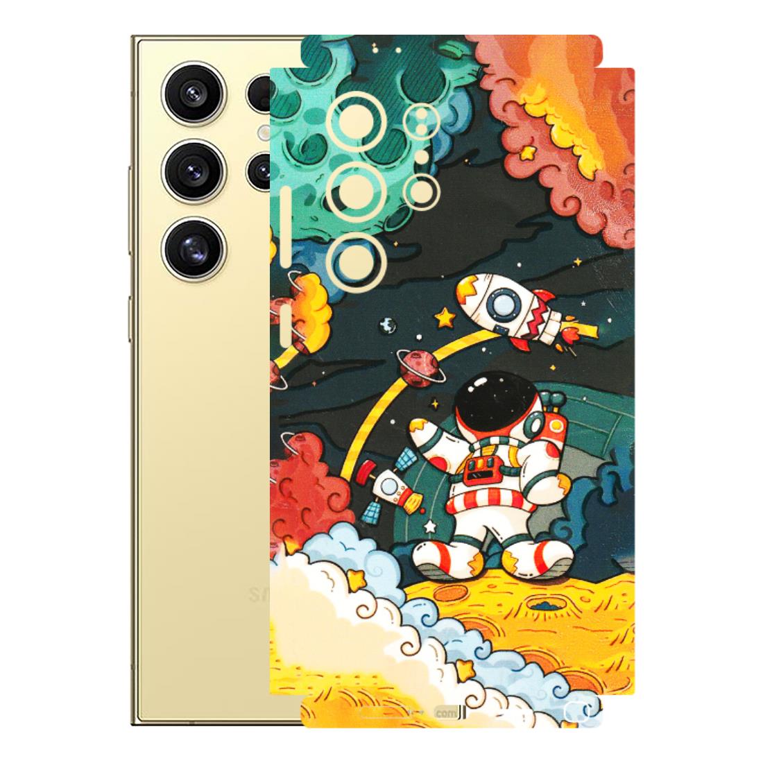 Samsung A/S Series Phone Skins (All Models) - Astronauts & Spaceship - 3D Embossed Finish (L-145) Samsung Galaxy S24 Ultra (5G)