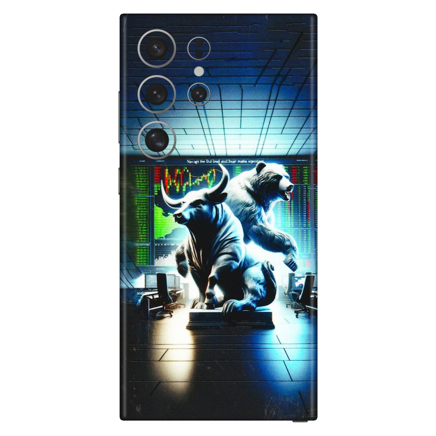 Samsung A/S Series Phone Skins (All Models) - Stock Market Sensex Bear vs Bulls - 3D Embossed Finish (L-15) Samsung Galaxy S24 Ultra (5G)