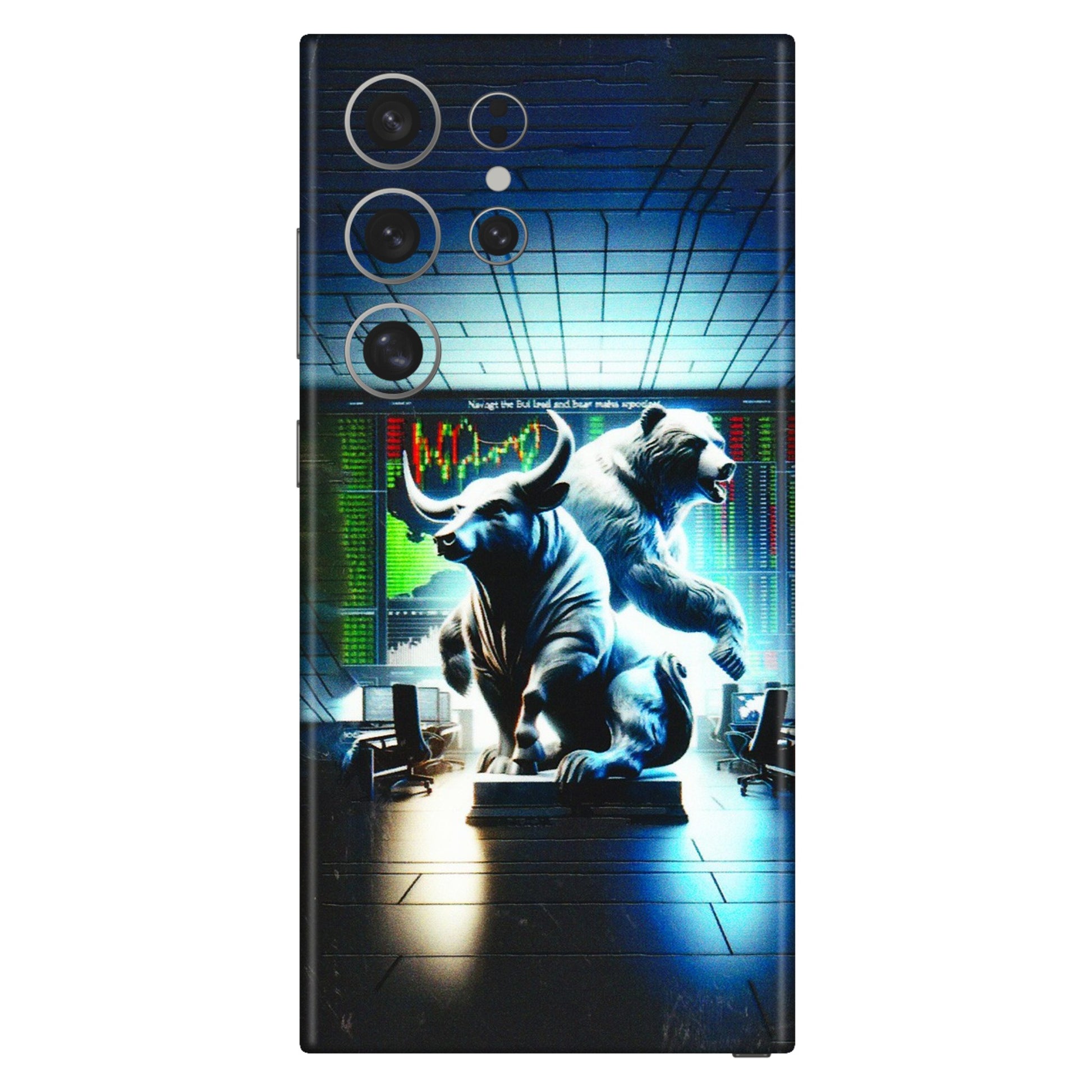 Samsung A/S Series Phone Skins (All Models) - Stock Market Sensex Bear vs Bulls - 3D Embossed Finish (L-15) Samsung Galaxy S24 Ultra (5G)