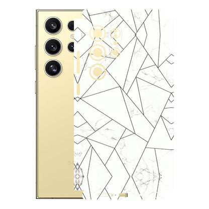 Samsung A/S Series Phone Skins (All Models) - Luxury White Marble Effect - 3D Embossed Finish (L-168) Samsung Galaxy S24 Ultra (5G)