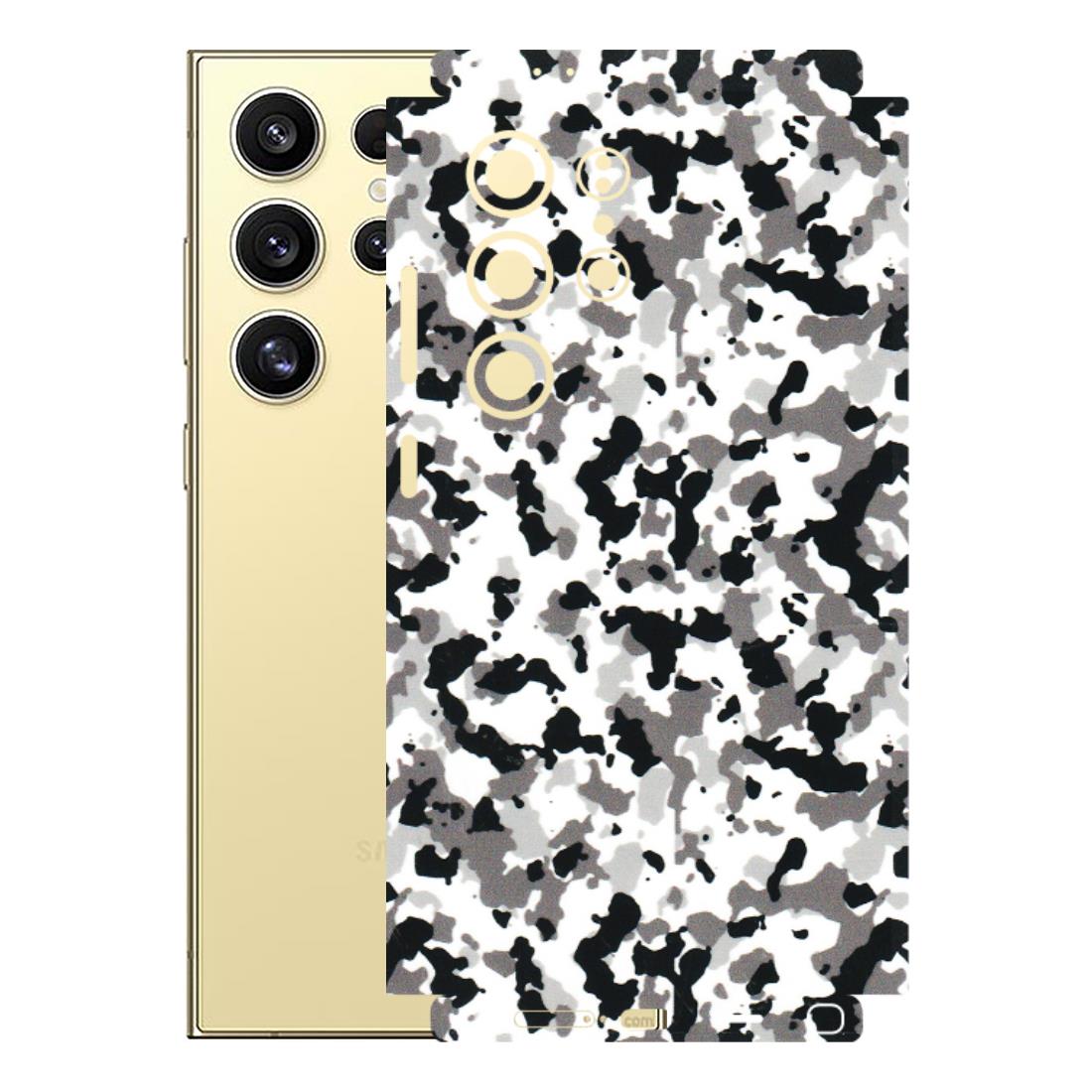 Samsung A/S Series Phone Skins (All Models) - White Black Camouflage - 3D Embossed Finish (L-18) Samsung Galaxy S24 Ultra (5G)