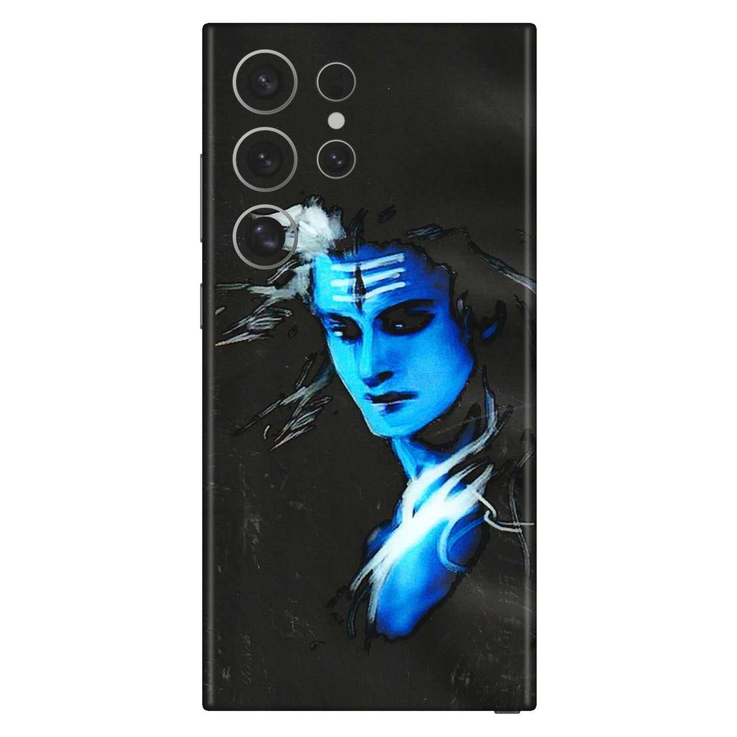 Samsung A/S Series Phone Skins (All Models) - Har Har Mahadev Blue/Black - 3D Embossed Finish (L-185) Samsung Galaxy S24 Ultra (5G)