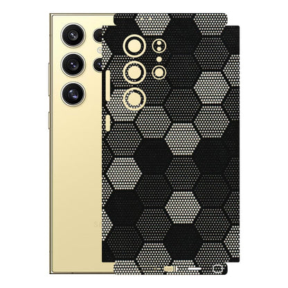 Samsung A/S Series Phone Skins (All Models) - Black & White Dotted Honeycomb Texture - 3D Embossed Finish (L-202) Samsung Galaxy S24 Ultra (5G)