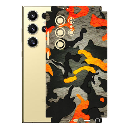 Samsung A/S Series Phone Skins (All Models) - Orange Camouflage - 3D Embossed Finish (L-204) Samsung Galaxy S24 Ultra (5G)