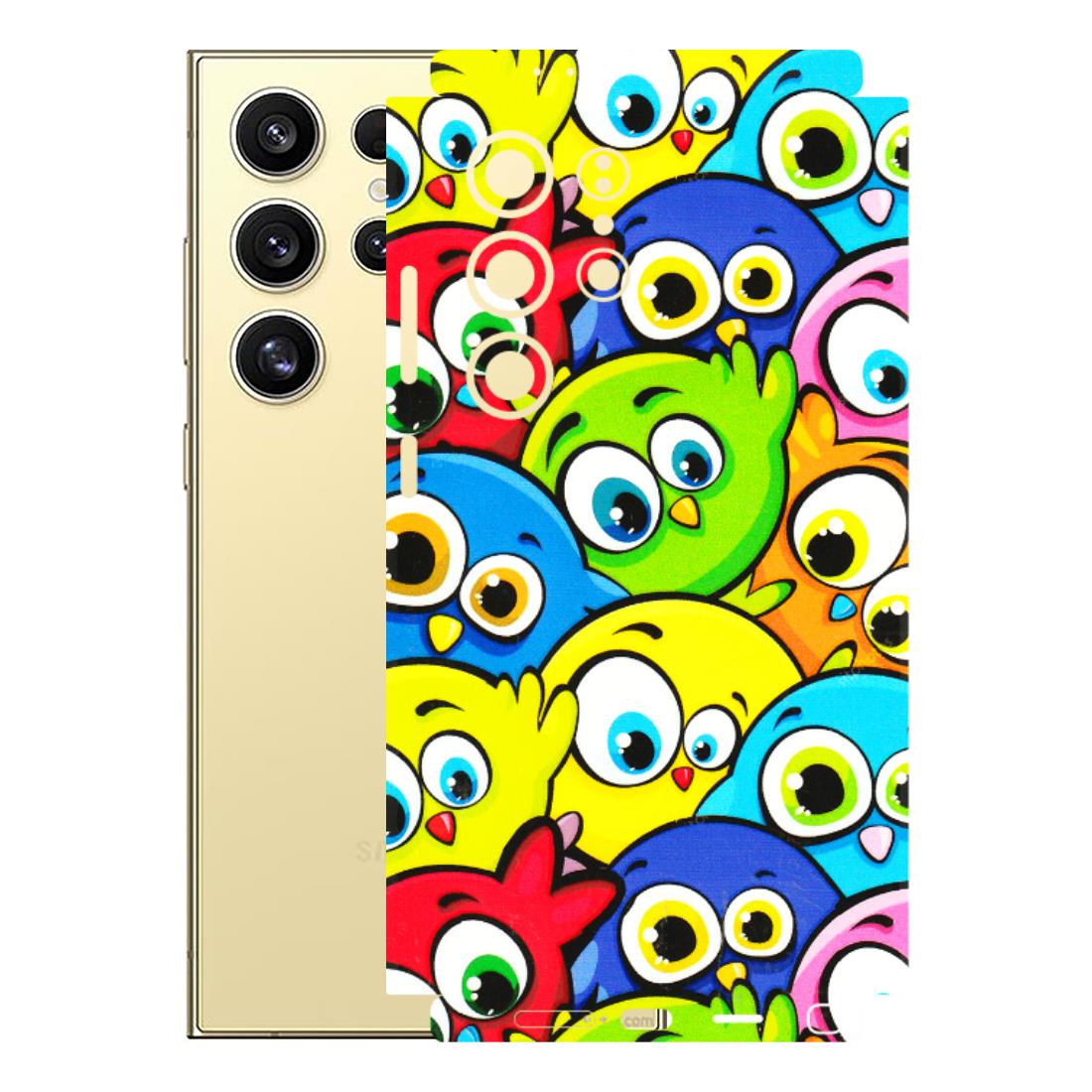 Samsung A/S Series Phone Skins (All Models) - Cute Fluffy Birds - 3D Embossed Finish (L-213) Samsung Galaxy S24 Ultra (5G)