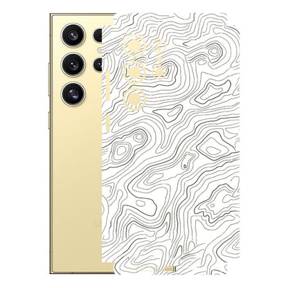 Samsung A/S Series Phone Skins (All Models) - White Black Swirls - 3D Embossed Finish (L-219) Samsung Galaxy S24 Ultra (5G)