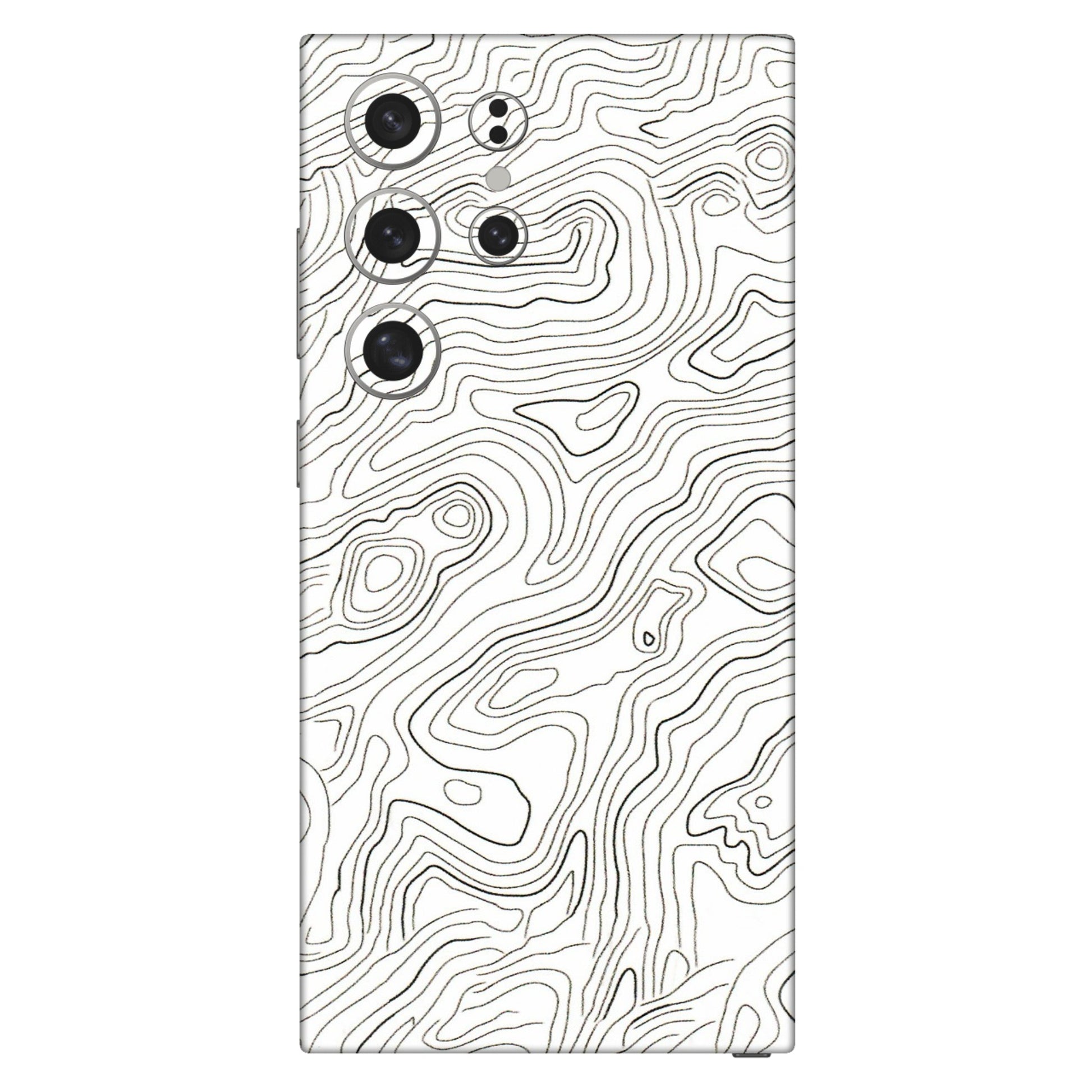 Samsung A/S Series Phone Skins (All Models) - White Black Swirls - 3D Embossed Finish (L-219) Samsung Galaxy S24 Ultra (5G)