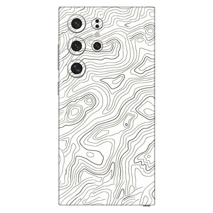 Samsung A/S Series Phone Skins (All Models) - White Black Swirls - 3D Embossed Finish (L-219) Samsung Galaxy S24 Ultra (5G)