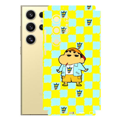 Samsung A/S Series Phone Skins (All Models) - Yellow Blue Shinchan Cute - 3D Embossed Finish (L-221) Samsung Galaxy S24 Ultra (5G)