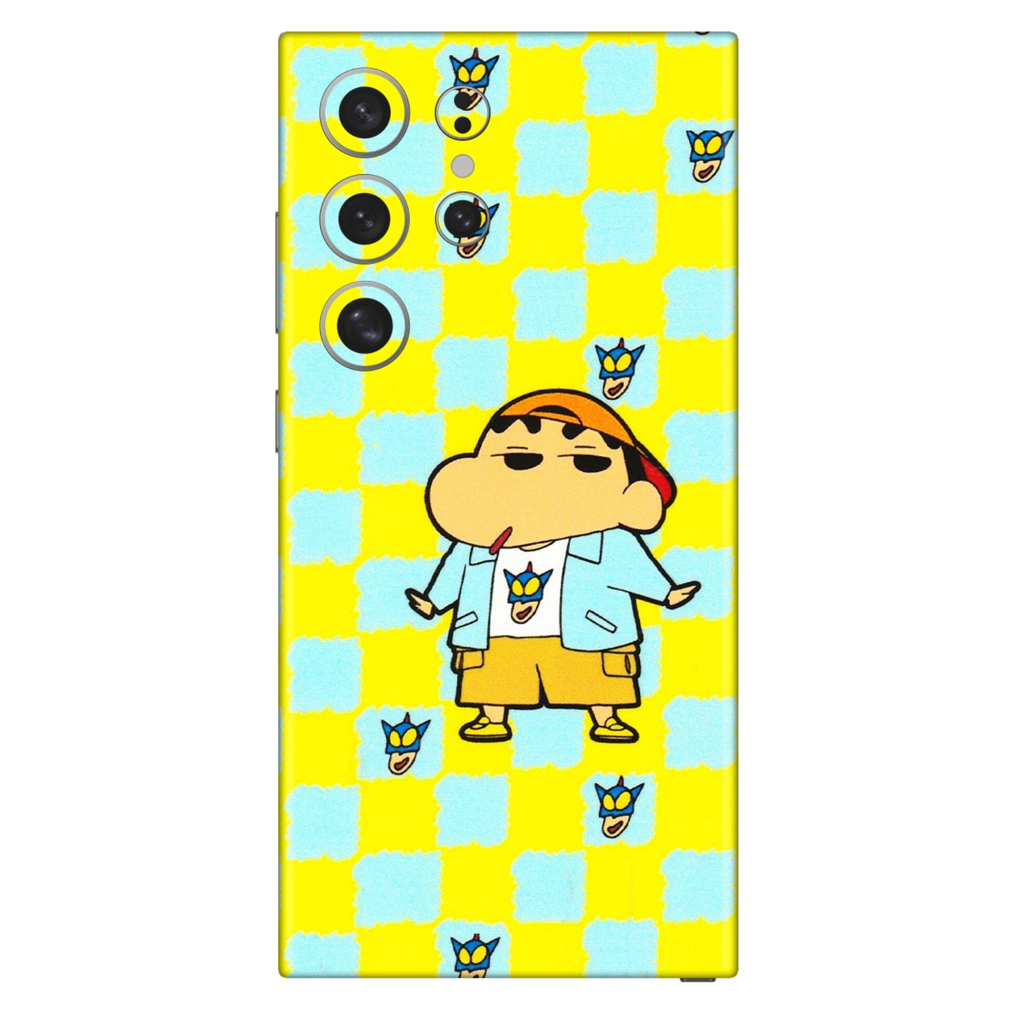 Samsung A/S Series Phone Skins (All Models) - Yellow Blue Shinchan Cute - 3D Embossed Finish (L-221) Samsung Galaxy S24 Ultra (5G)