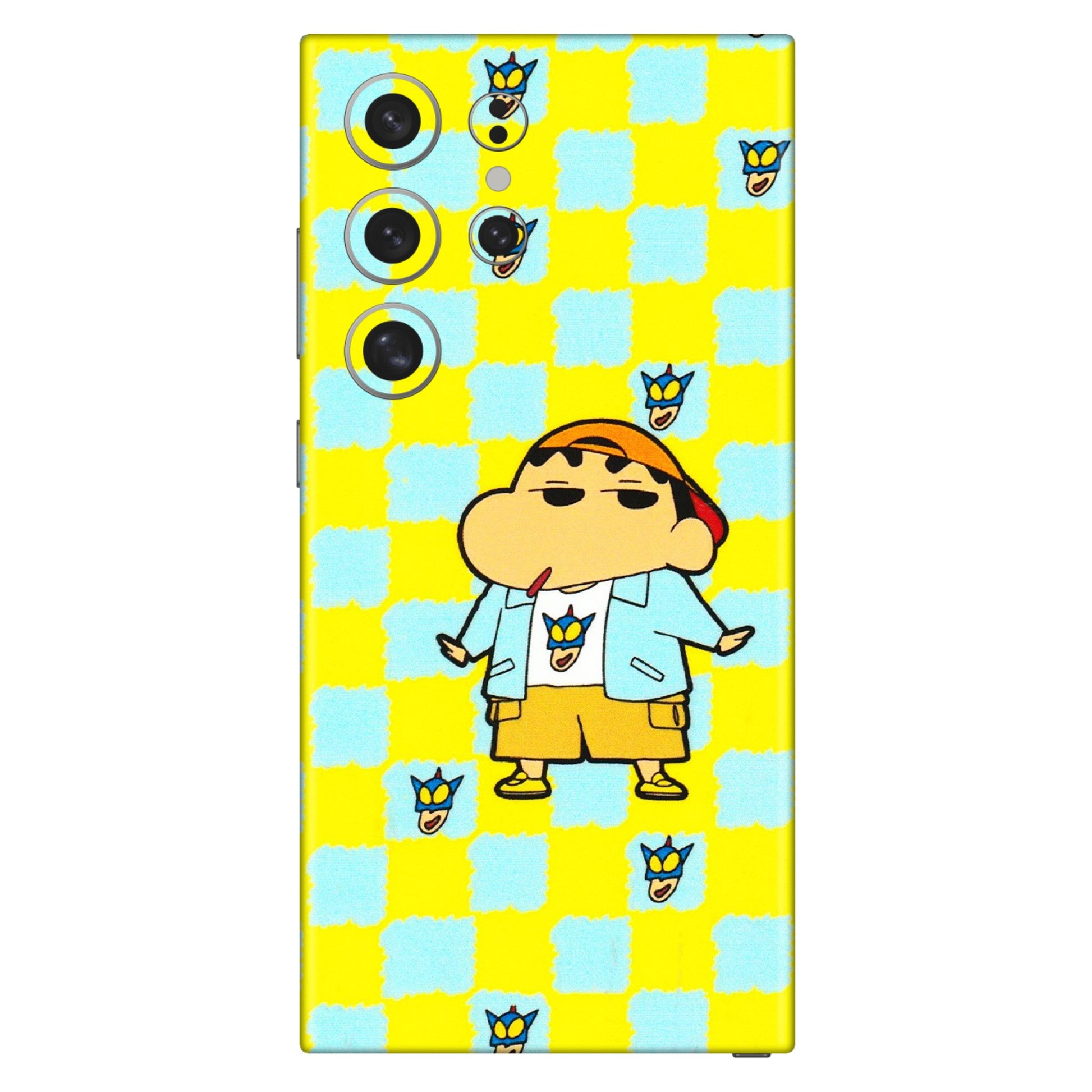 Samsung A/S Series Phone Skins (All Models) - Yellow Blue Shinchan Cute - 3D Embossed Finish (L-221) Samsung Galaxy S24 Ultra (5G)