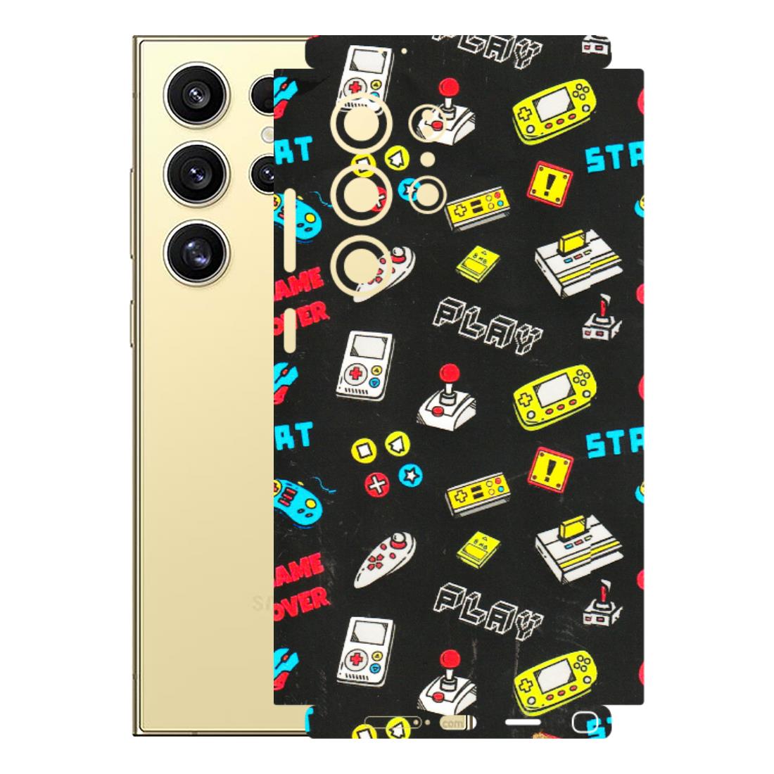 Samsung A/S Series Phone Skins (All Models) - Gaming Doodles - 3D Embossed Finish (L-224) Samsung Galaxy S24 Ultra (5G)