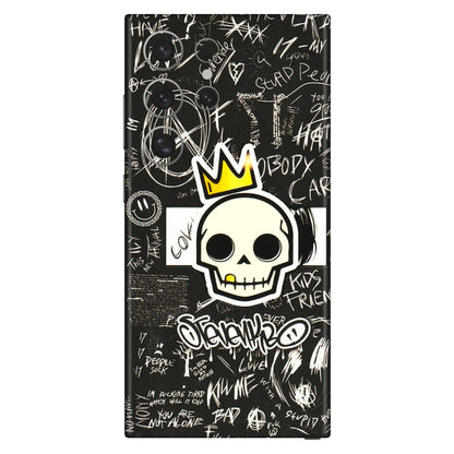 Samsung A/S Series Phone Skins (All Models) - Funny Skull Black Chalk Grafitti - 3D Embossed Finish (L-22) Samsung Galaxy S24 Ultra (5G)