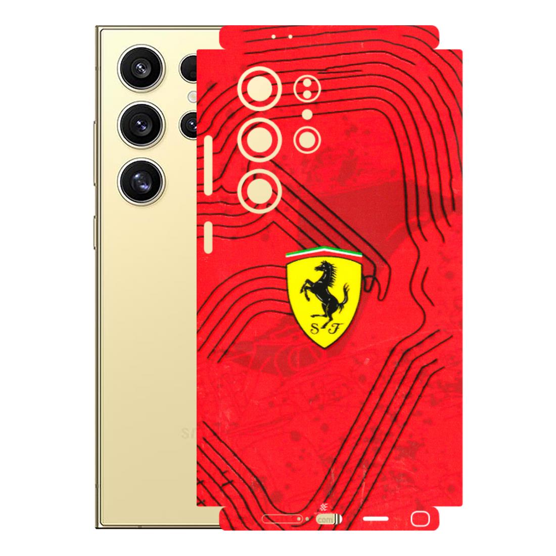 Samsung A/S Series Phone Skins (All Models) - Red Ferrari Logo Stylish - 3D Embossed Finish (L-238) Samsung Galaxy S24 Ultra (5G)