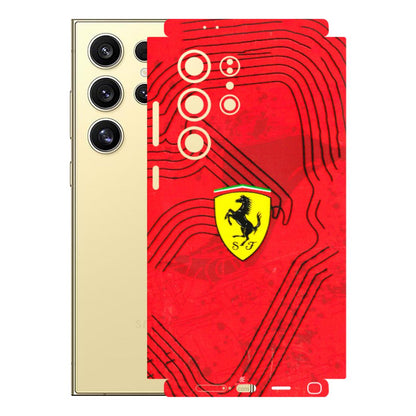 Samsung A/S Series Phone Skins (All Models) - Red Ferrari Logo Stylish - 3D Embossed Finish (L-238) Samsung Galaxy S24 Ultra (5G)